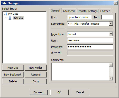 filezilla-site-manager-completed